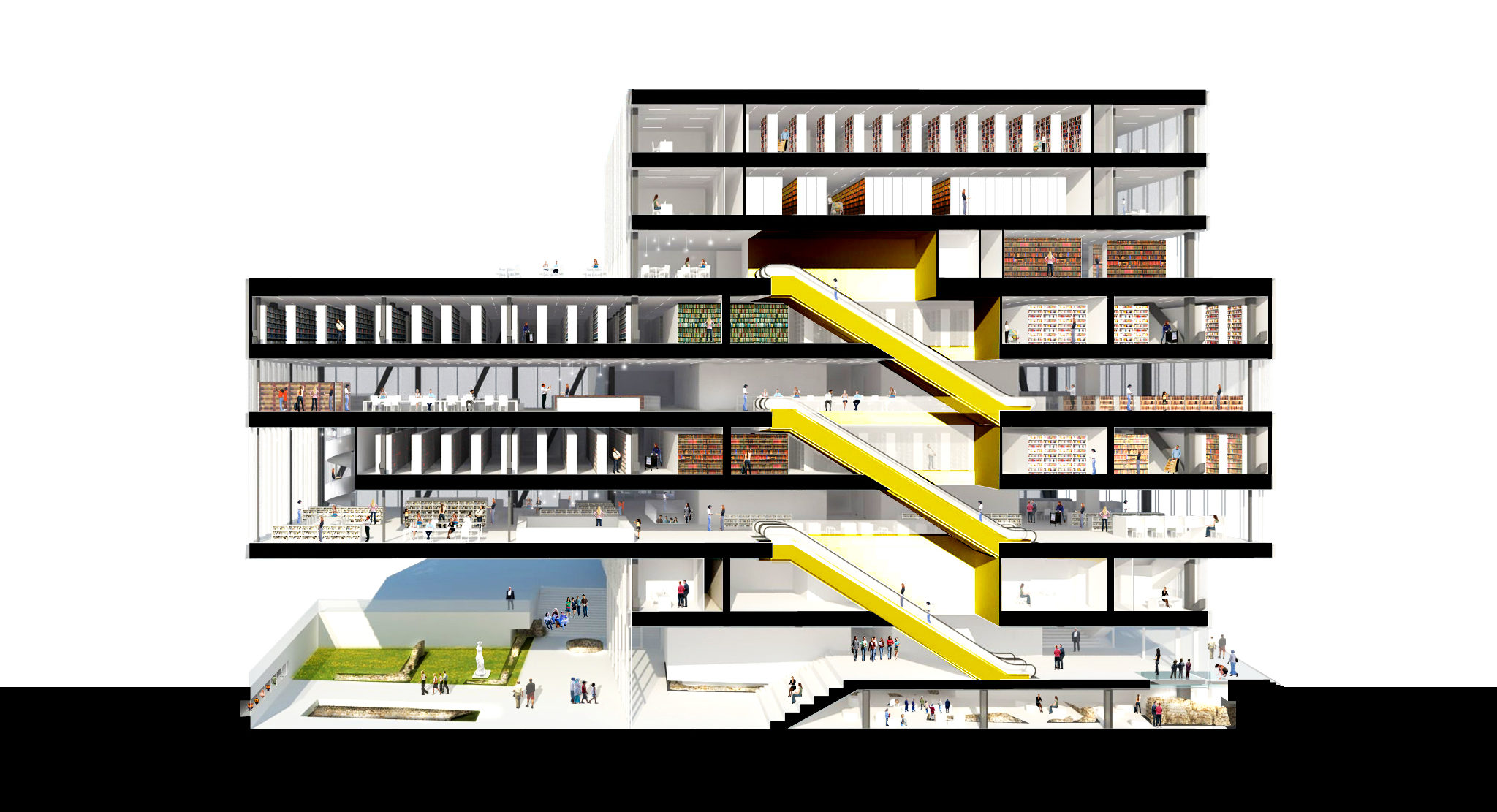 Barcode Architects_University Library Ljubljana_section