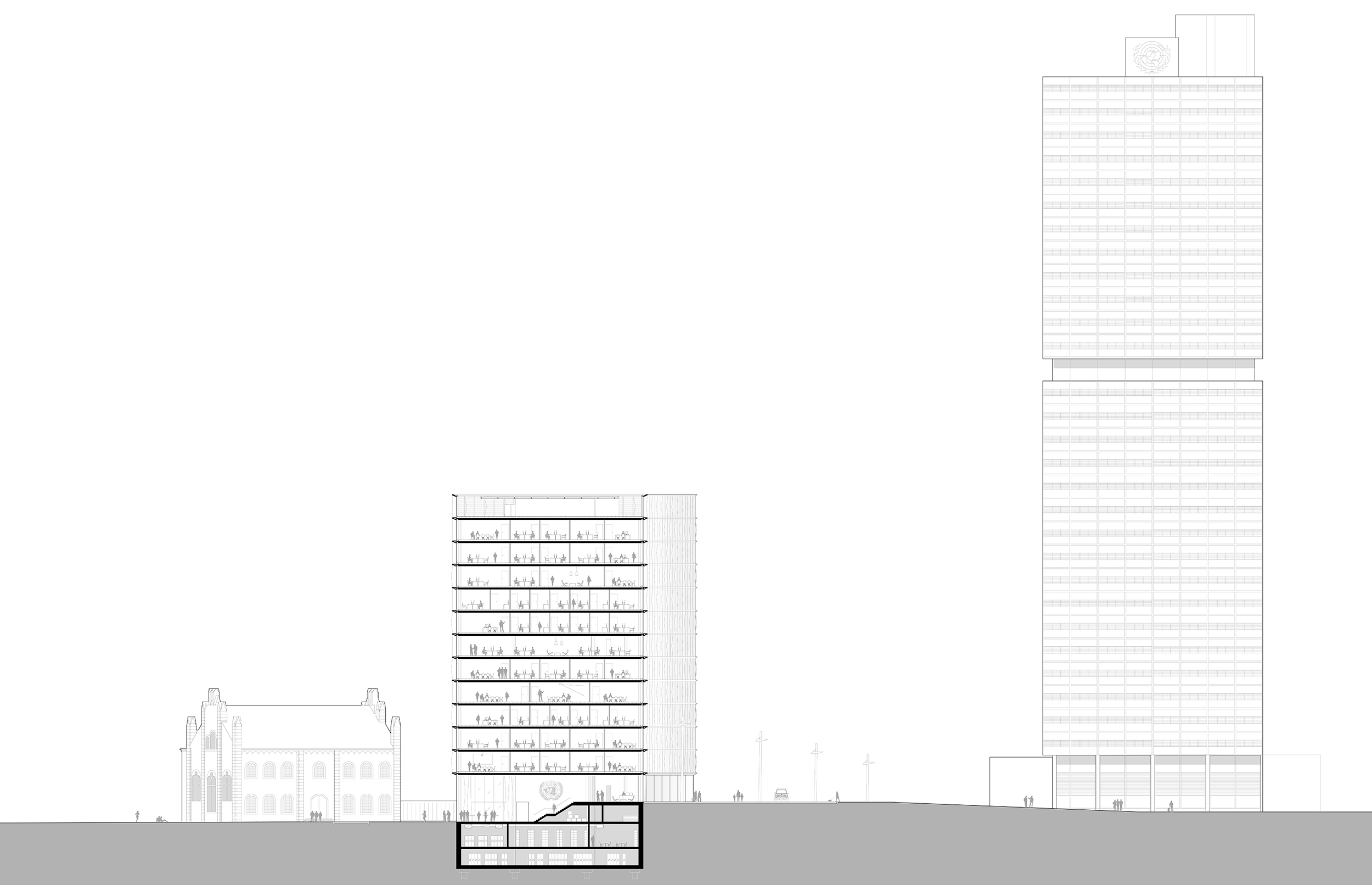 Barcode Architects_UN Campus_section